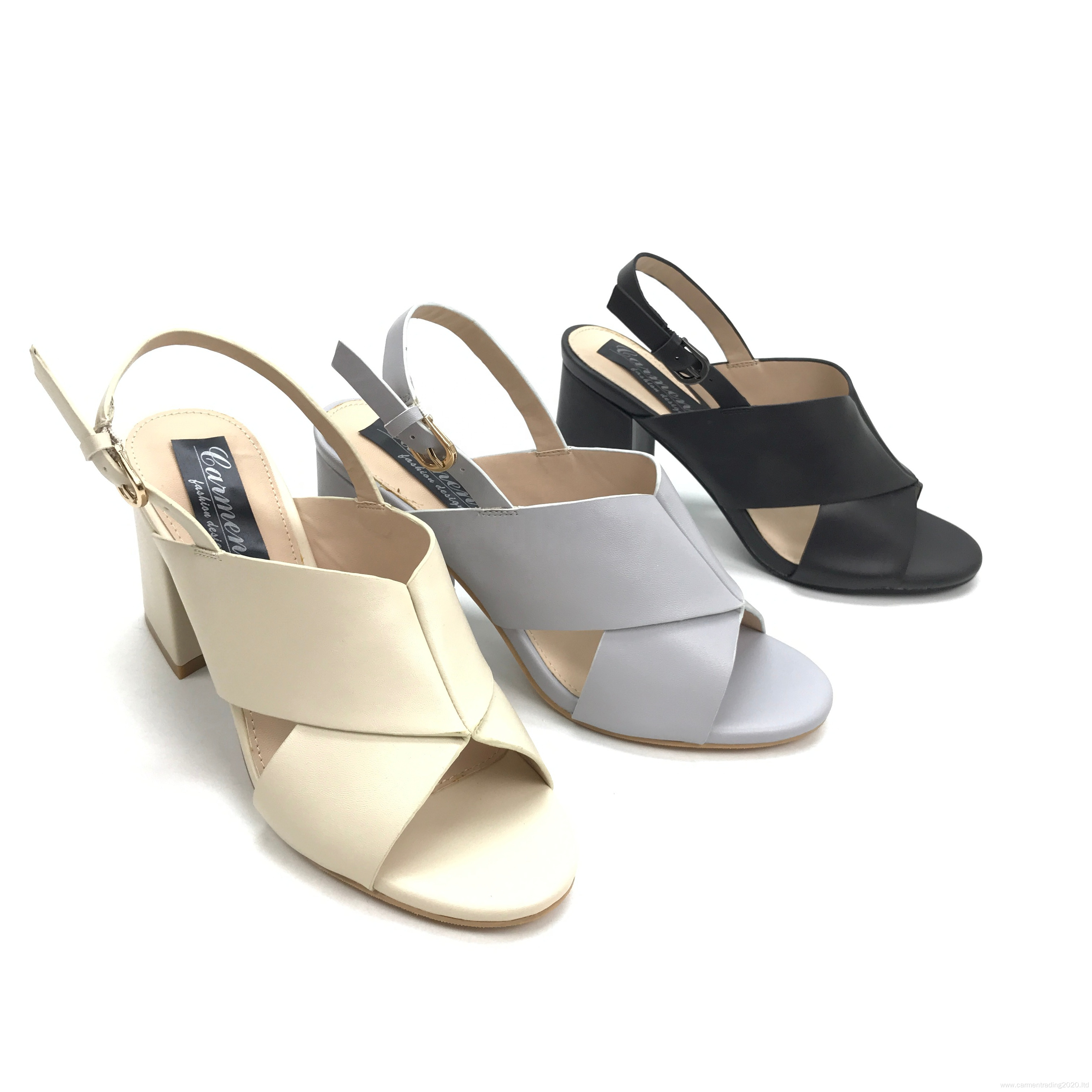 Classic Crisscross Strap Block Mid Heel Slingback Sandals