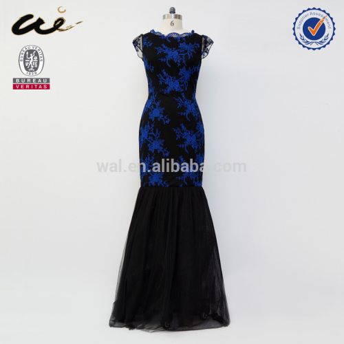 Elegant 2015 newest quality designer evening dress blue fashionable cocktail dress