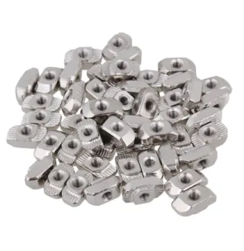 Silver European Standard 30 Series Aluminum Slot Carbon Steel Half Round Sliding T Slot Nut M4 Thread