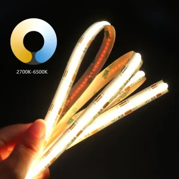 COB LED Strip Lights: Dual Color, 10mm, DC12V/24V, 2700K-6500K, Tunable from Warm to Cold White, Dimmable