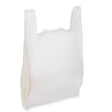 OEM Logo Printed White Plastic Vest Shopping Bag