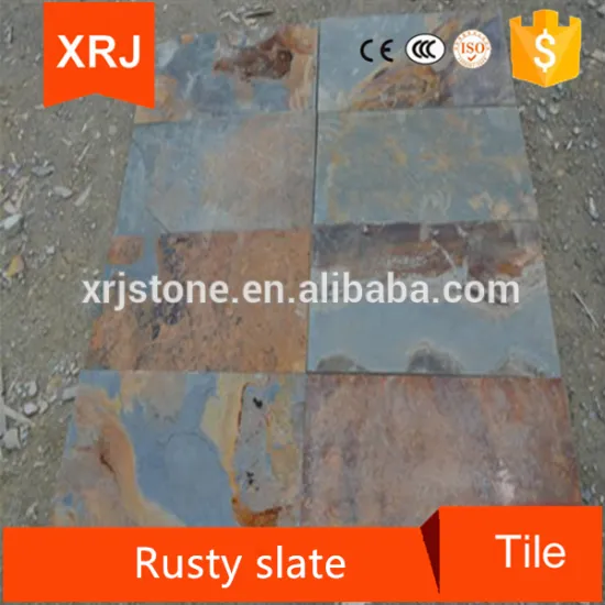 Outdoor slate stepping stones with slate tile