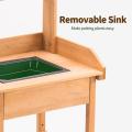 Mesa para vasos de jardim ao ar livre com pia a seco