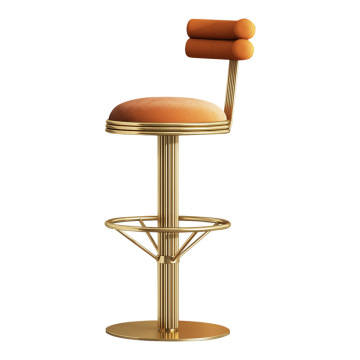 Modern Italian Light Luxury 360 Degree Swivel Bar Chairs in Stainless Steel