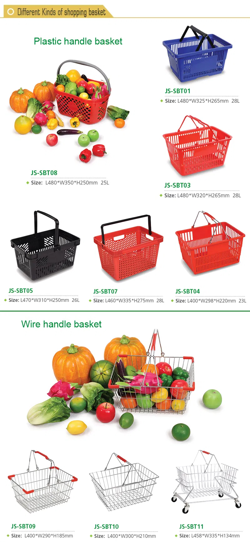 Plastic Supermarket Shopping Basket