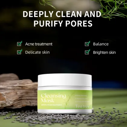 Natural Organic Brighten Cleansing Oil & Acne Removing Mud Mask