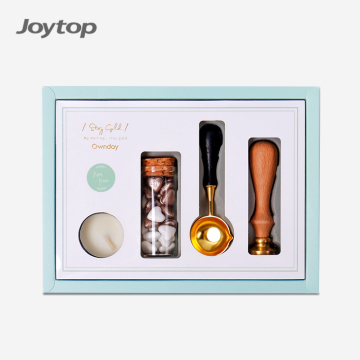 Ownday DIY Custom Personalised Wedding Brass Head Wood Handle Sealing Wax Beads Stamp Kit