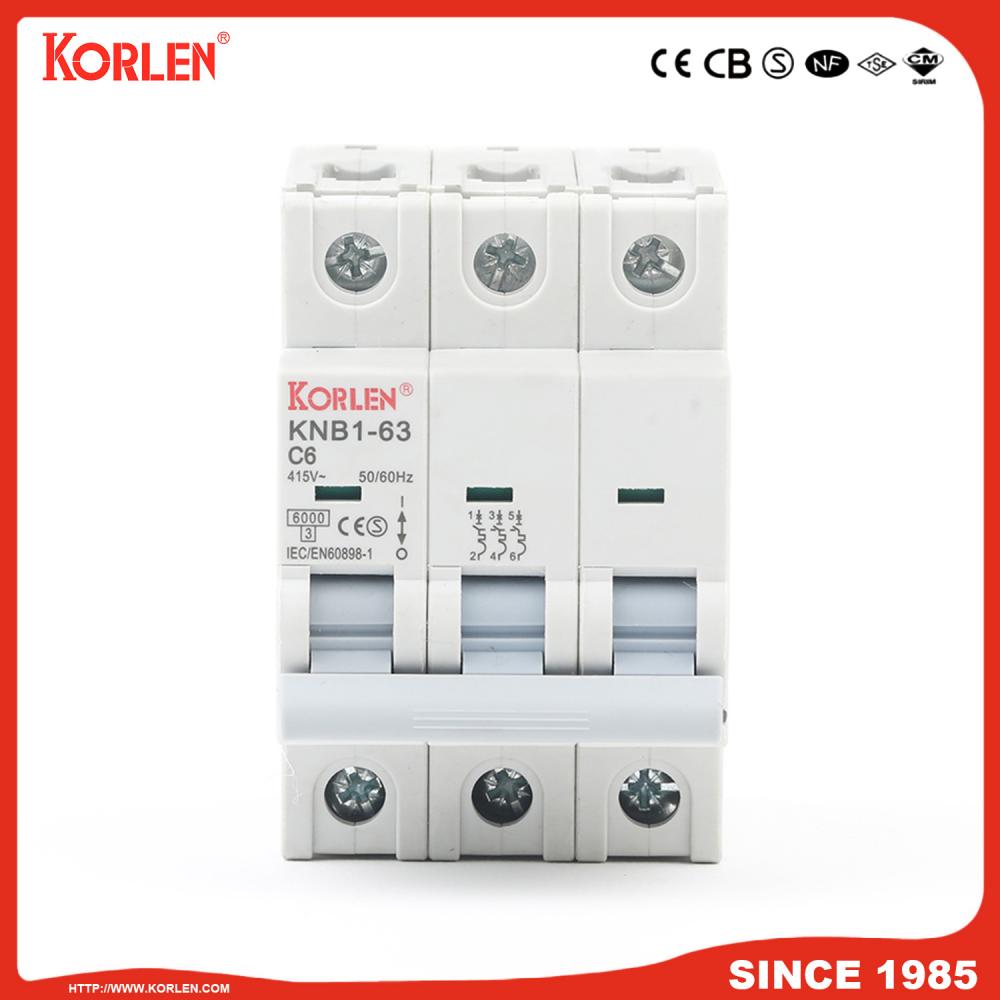 Miniature Circuit Breaker 4.5KA 63A 1P with CE