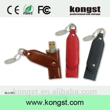 KOngst fashional Hot Selling Customized Leather USB Flash Drive,Keychain usb,