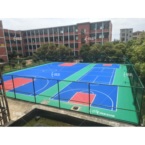 Plastic floor interlocking sport court tiles for futsal