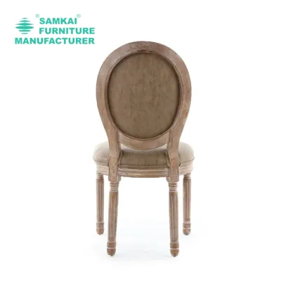 Retro-Inspired Louis Dining Chair Linen Fabric for Upscale Restaurants