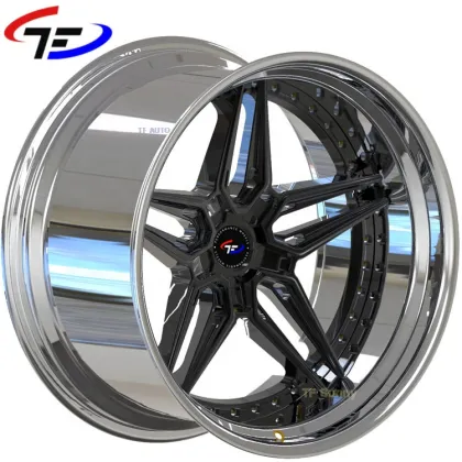 Chrome 5*114 3-Piece Passenger Racing Car Spoke Wheels: 24x10J Concave Forged Wheels