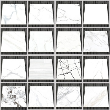 Glossy Carrara White Porcelain Tile 60x60 600x600 for Living Room