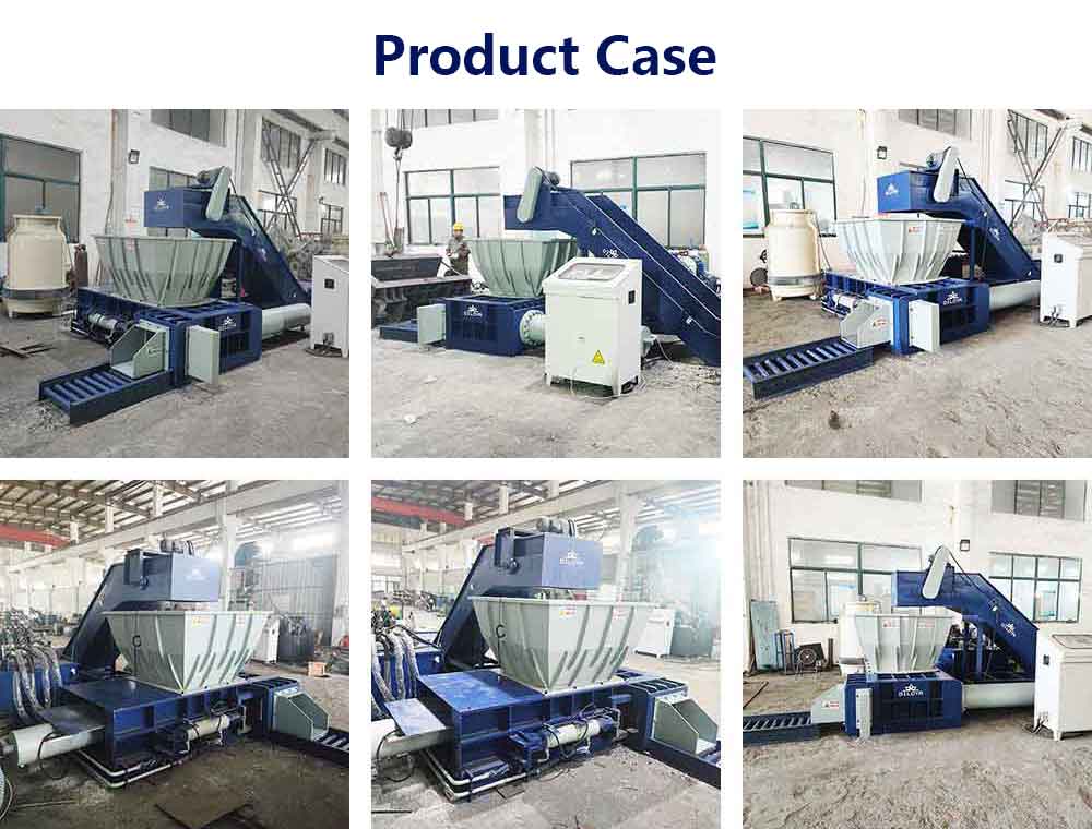 Hopper Feed Aluminum Scrap Baler With Conveyor