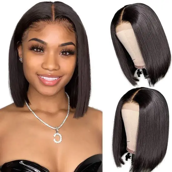wholesale virgin hair vendors 100% Virgin Brazilian Hair cuticle aligned 13x4 frontal bob wigs natural human hair short Wig