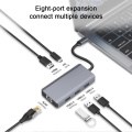 6 in1 Hub USB tipo C UHD com RJ45