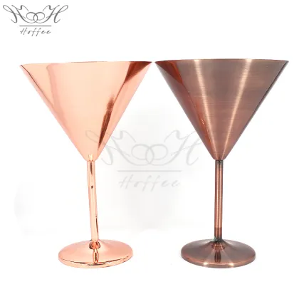 304 Copper Stainless Steel Martini Cocktail Glasses