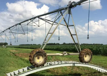 automatic power-driven pivot irrigation systems