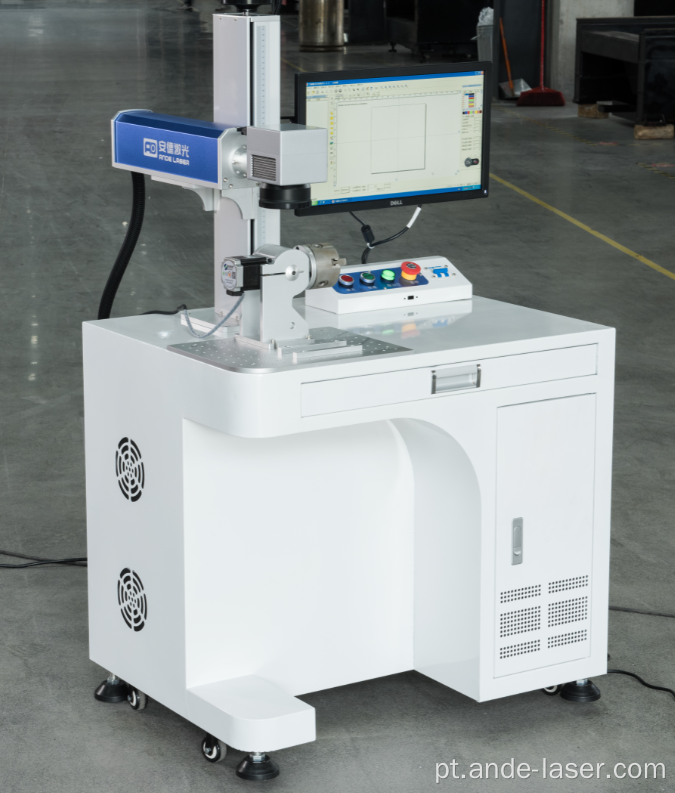 Máquina de marcação a laser de fibra com rotativo