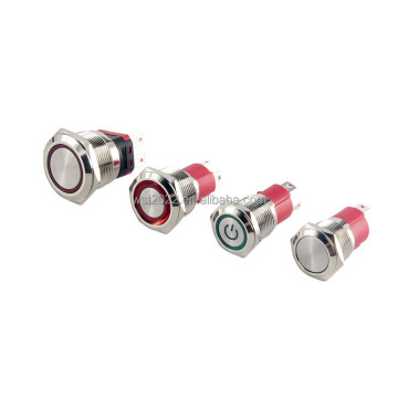 12mm-30mm Metal Anti-Vandal Momentary Reset Push Button Switch - 12V Latching