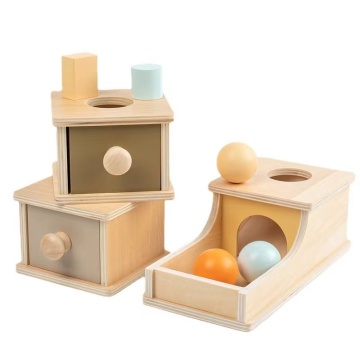 Montessori Wooden Sensory Coin Box Drawer Game: An Educational Preschool Toy and Training Aid for Infants and Babies