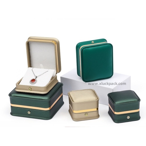 Gold Clasp Octagonal Jewelry Box in PU Leather