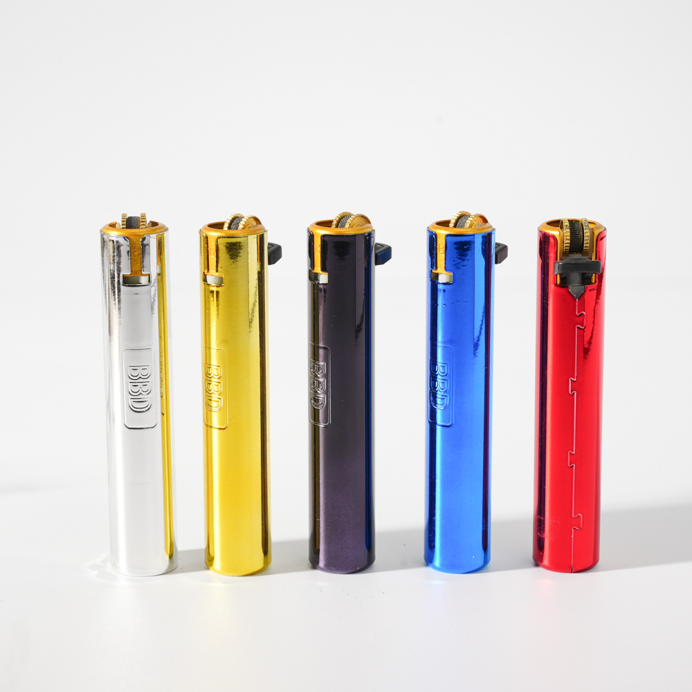 Soft Flame Cylinder Electroplated Cover Flint Lighter