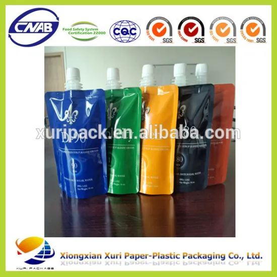 color printed bag with spout for coconut juice