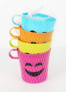 Taza de viaje de sonrisa multicolor