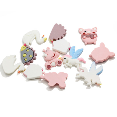 Mixed Style Cute Cartoon Flatback Miniature Animal Resin Cabochon For Diy Craft Making