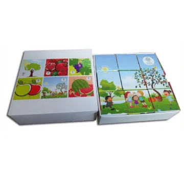Children Playing Jigsaw Puzzle Cubes