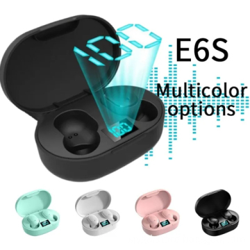 IPX4 Waterproof E6S Wireless Bluetooth Earbuds TWS Headphone with Mic for All Mobile Phones