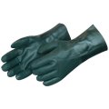 Dreibett tauchte grüne PVC-Handschuhe mit sandigem Finish