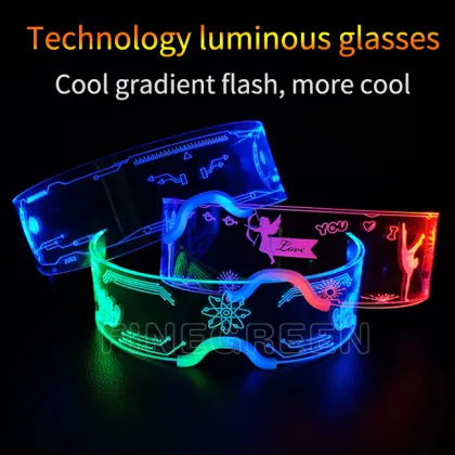 Luminous Cyberpunk Tech Glasses: LED Disco Sci-Fi Sunglasses