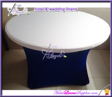 white stretch spandex table toppers table caps for 5 feet round banquet tables-dia-152cm