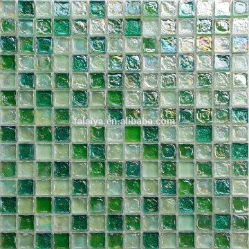 20x20x8mm Iridescent Green Mix Glass Mosaic tile for Kitchen Backsplash 20PCW62
