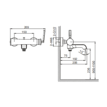 exposed shower set exposed installation Single lever shower mixer Factory