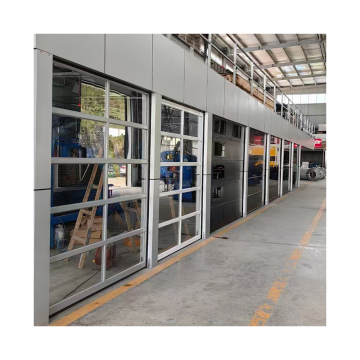 Automatic Motorized Framed Aluminum Panel Garage Door with Glass for Residential Buildings