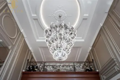 Empire entryway designer glass chandelier