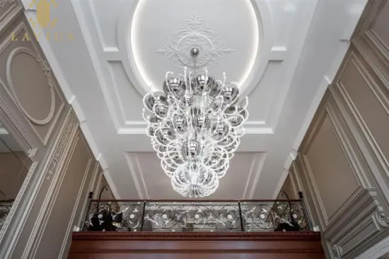 Empire entryway designer glass chandelier