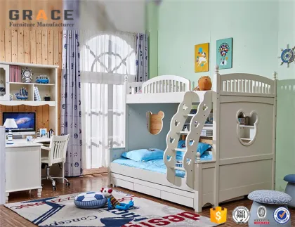Modern Kids Wood Bunk Bed Triple