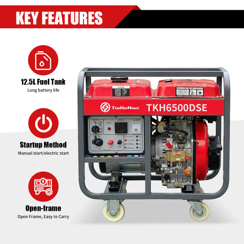Generador diésel portátil de tipo abierto de 5kW y 5,5kW