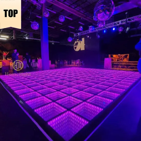 Portable RGB LED Dance Floor Panels with 3D Infinity Mirror and Uplights
