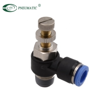 VSC Series SL Black Air Hose Fittings - Brass Pneumatic Connectors & Speed Control Valve