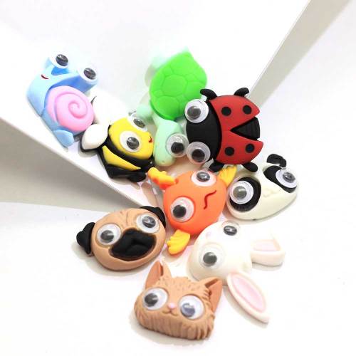 Oeil actif mignon animaux cheveux accessoires ornement résine Cabochon Scrapbooking ornements bricolage coque de téléphone accessoires