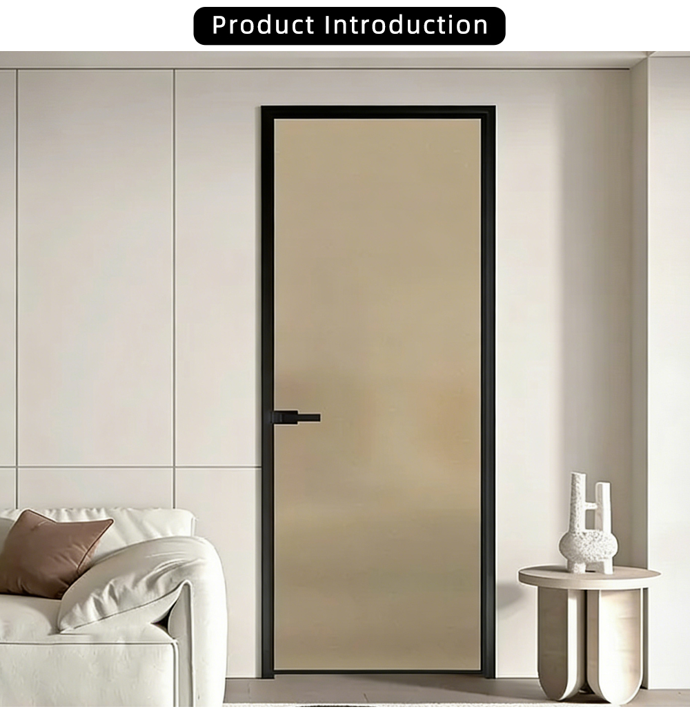 Single Panel Tea Oil Sand Glass Swing Door YJ-R047