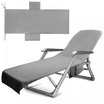 Microfiber Beach Lounger καρέκλα κάλυμμα με πλευρικές τσέπες