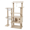 Modern Luxury Wool Cat Tree Scratching Tower Weather Resistant Cat Climbing Playground Durable Structure Custom Production