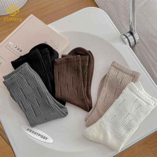 한국 버전 홀 양말하라 주쿠 스타일 미드 튜브 양말