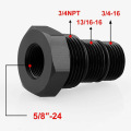 Black aluminum Automotive Oil Filte thread connector